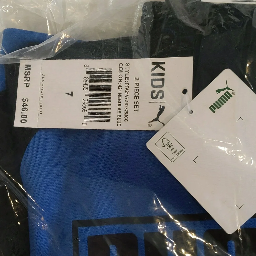 Blue and Black Puma Kids 2 piece set nebulas 421 size 7 - Picture 4 of 6